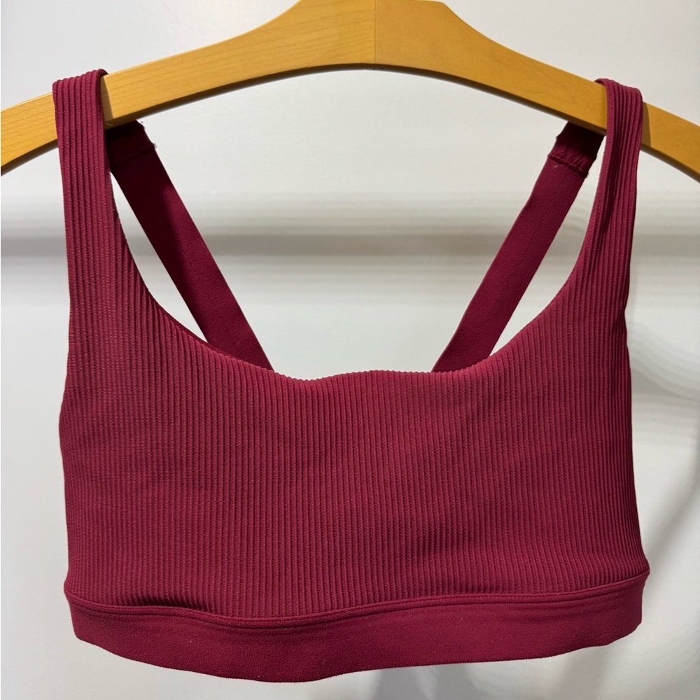 Athleta Women's Ribbed Burgundy Sports Bra A/C